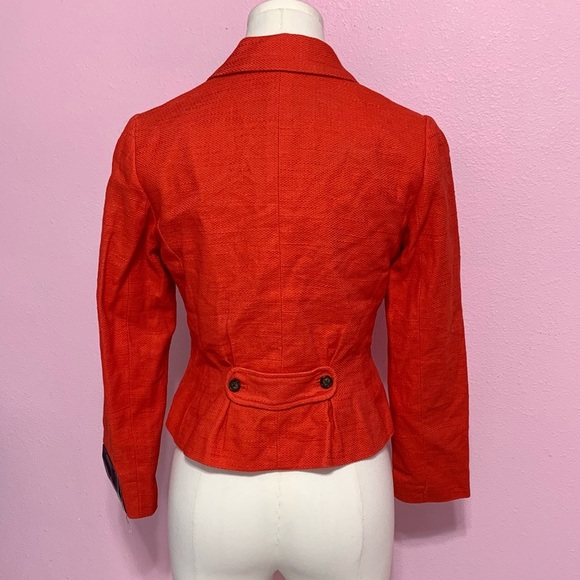 Banana Republic Red-Orange Linen Blend Blazer Jacket 2 - Picture 3 of 14